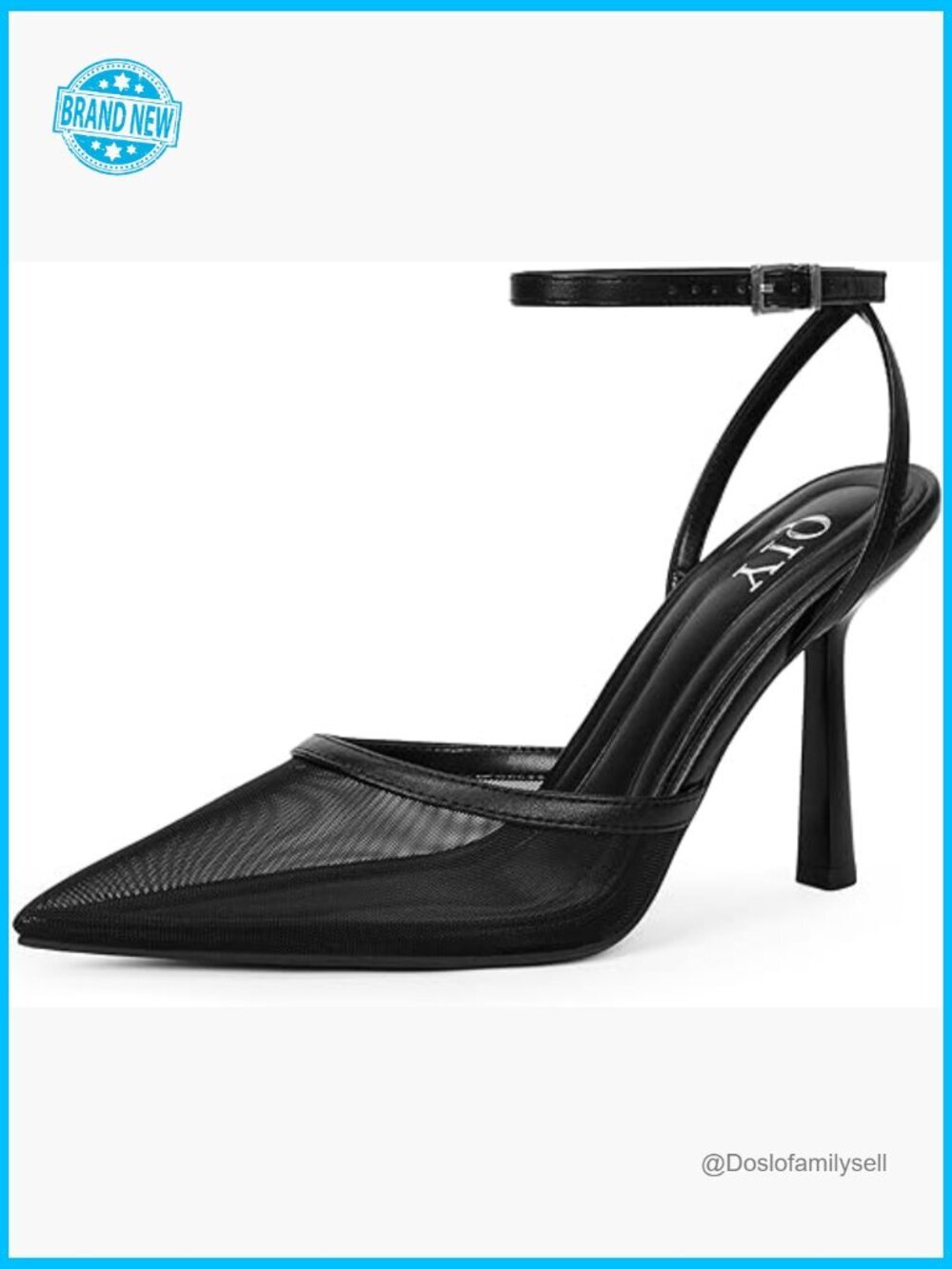 Closed Toe Ankle Strap Heels Women Pumps Pointed Toe Stiletto Wedding Dress